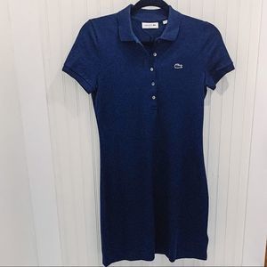 NEW Lacoste Navy Blue Pique Slim Fit Polo Dress